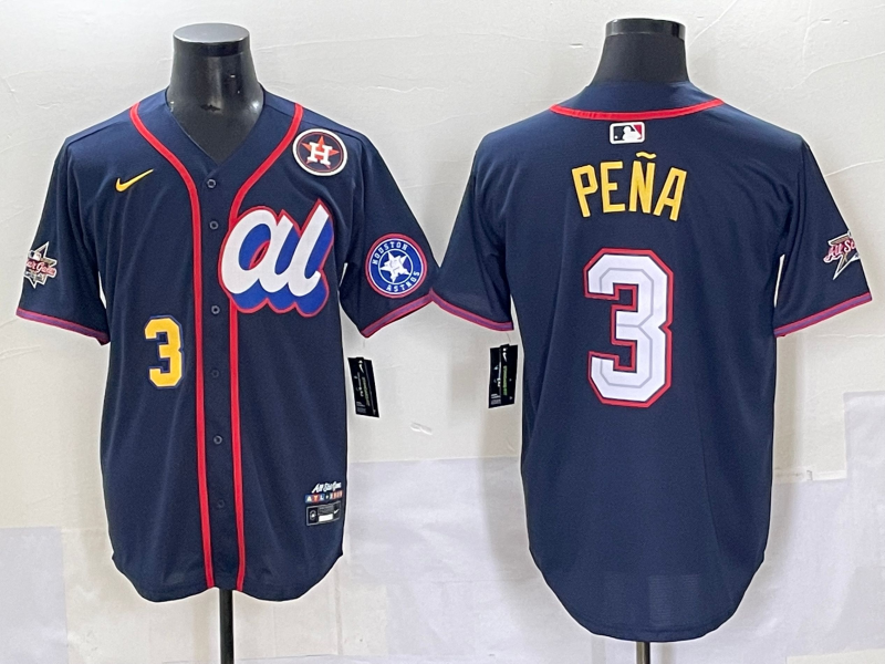 Men 2025 Houston Astros #3 Pena Drak Blue All star Nike MLB Jersey style 4->houston astros->MLB Jersey